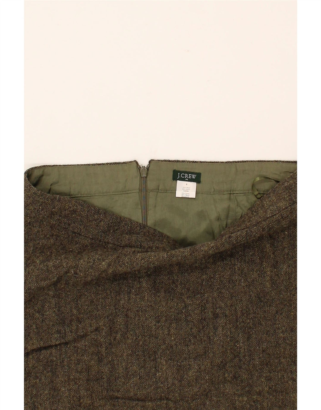 J. CREW Womens Pencil Skirt US 8 Medium W30  Khaki Wool Vintage J. Crew and Second-Hand J. Crew from Messina Hembry 