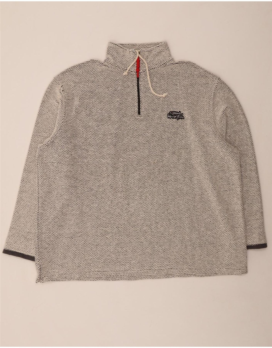 WEIRD FISH Hanorac cu fermoar pentru bărbați, bumbac gri 3XL