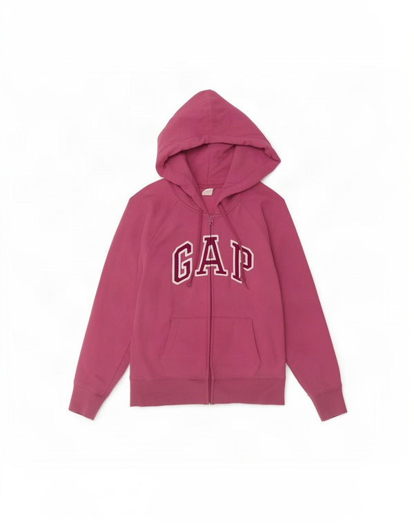 Gap Pulover cu capota cu fermoar grafic pentru femei UK 10 mic bumbac roz