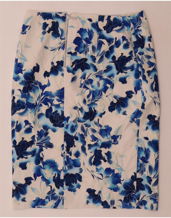 Fusta creion pentru femei Oasis UK 12 Medium W32 Poliester floral alb