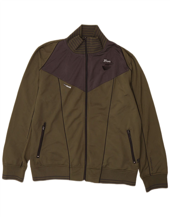 Jack & Jones Jachetă de trening grafică pentru bărbați 2XL Kaki Colorblock
