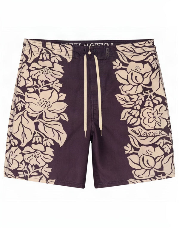 Sundek Mens Swimming Shorts Large Grey Floral