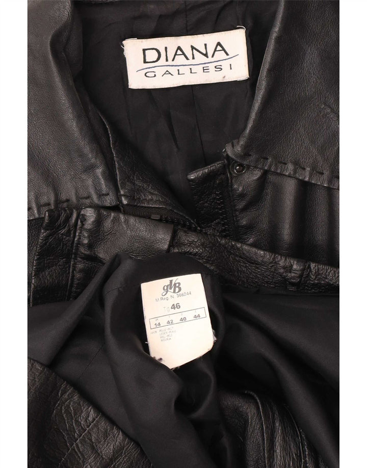 Jachetă de piele pentru femei Diana Gallesi UK 14 Large Black