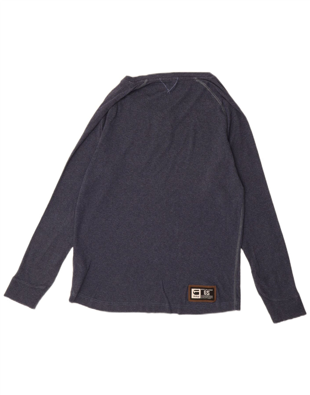 G-STAR Top grafic pentru bărbați cu mânecă lungă, mare, albastru, bumbac