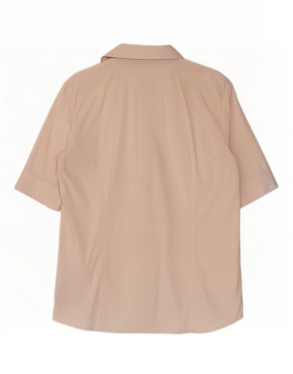 Cămașă Burberry cu mânecă scurtă pentru femei UK 14, bumbac roz mediu