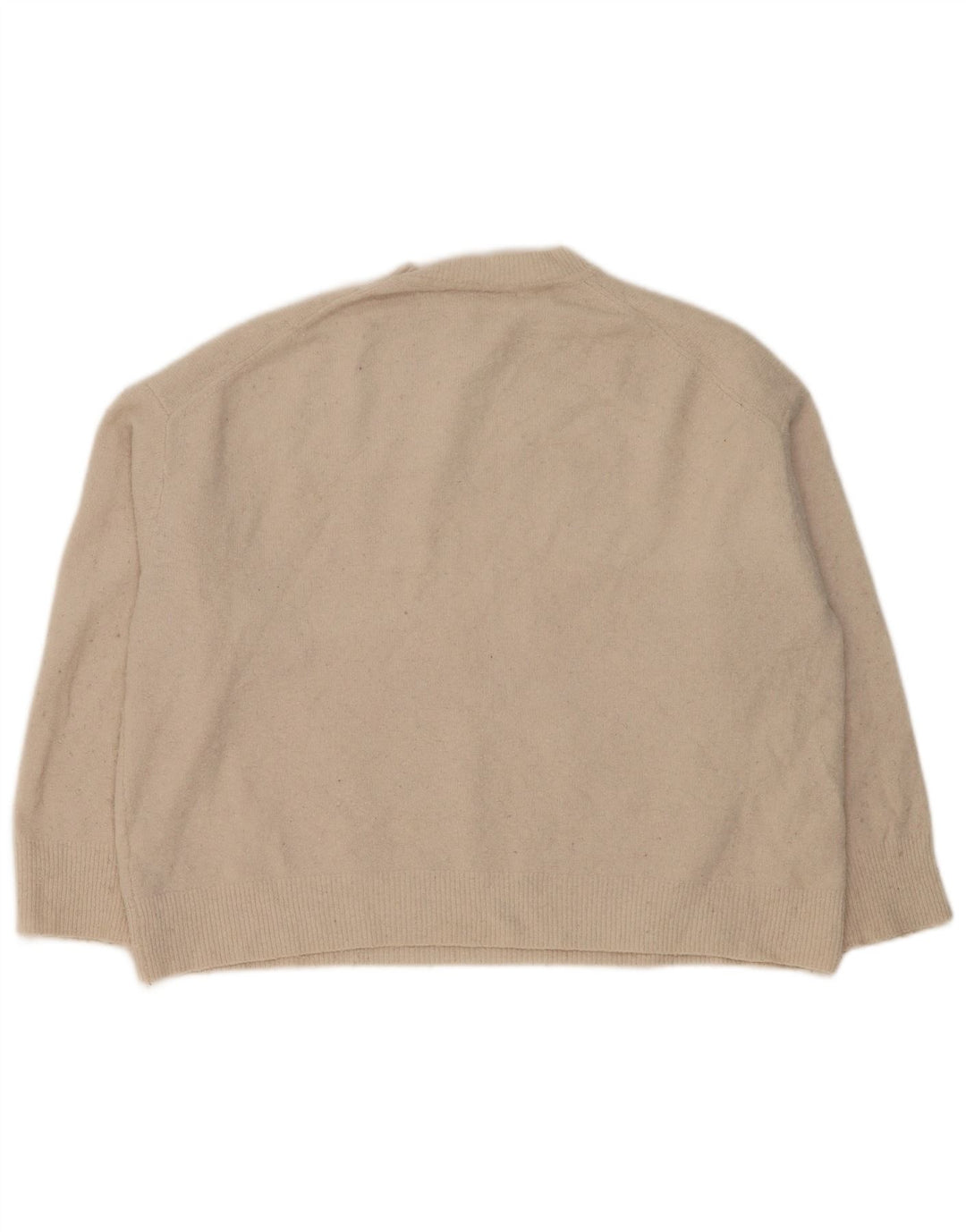 Pulover de damă Zara Crop oversize cu decolteu triplu UK 14 Bej mediu