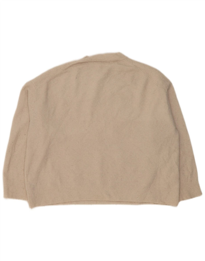 Pulover de damă Zara Crop oversize cu decolteu triplu UK 14 Bej mediu