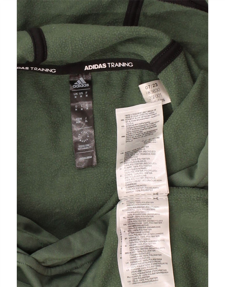 ADIDAS Mens Graphic Hoodie Jumper Medium Green Polyester