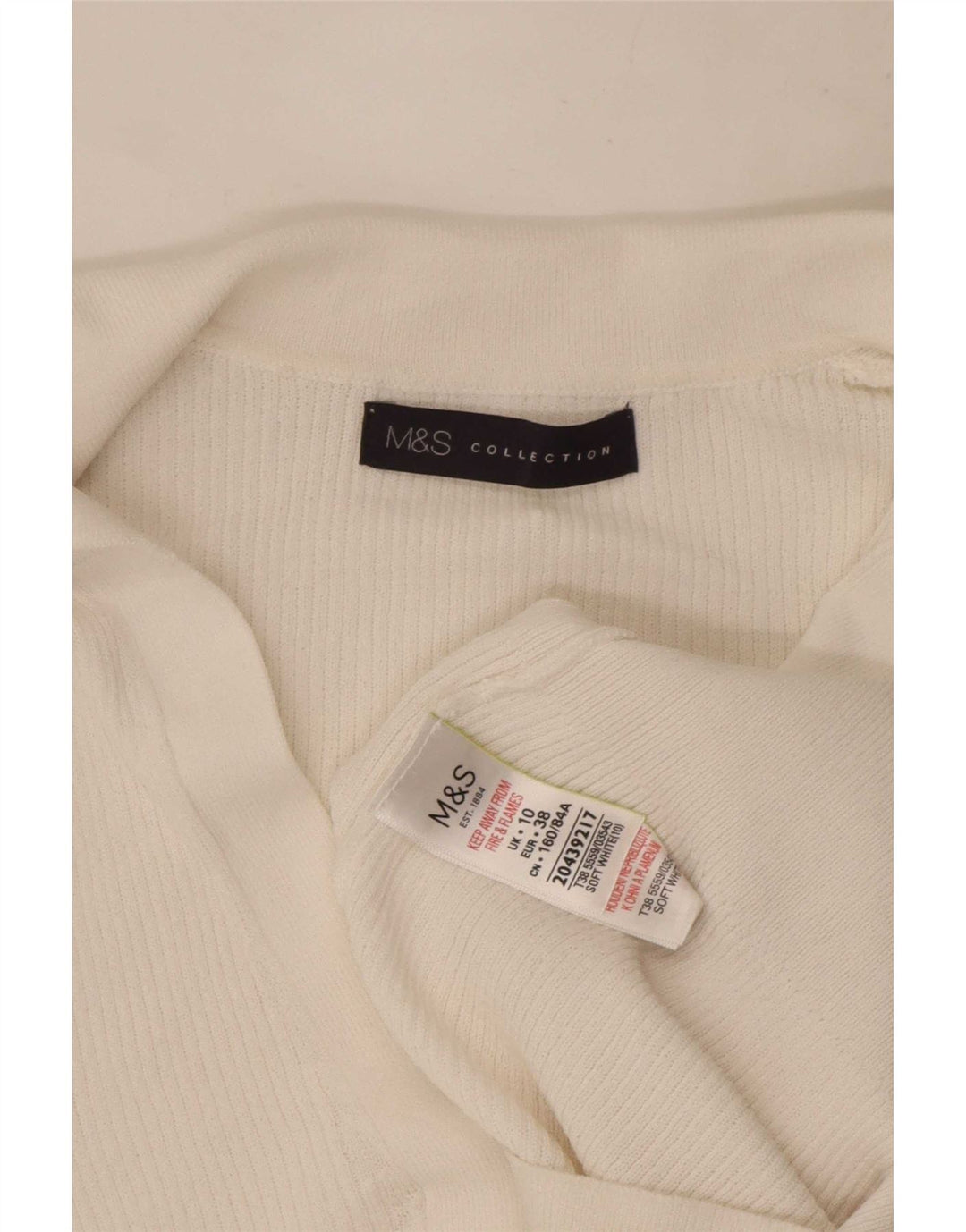 Tricou polo pentru femei Marks & Spencer UK 10 Small White Viscose