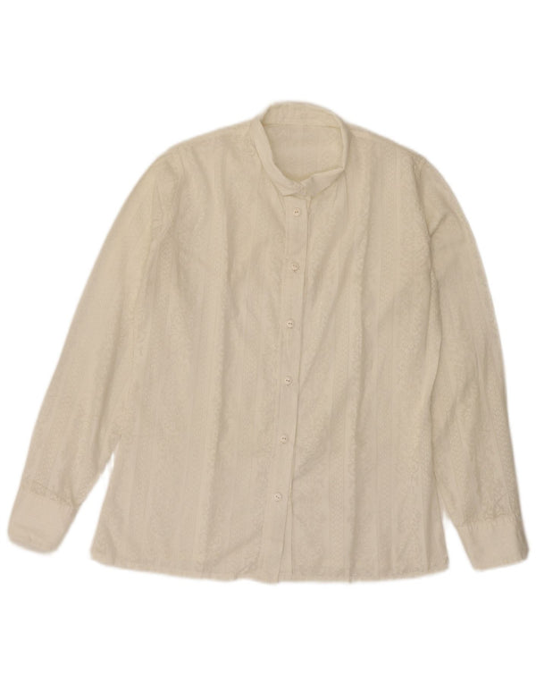 Cămașă Vintage pentru femei UK 12 Medium White Paisley