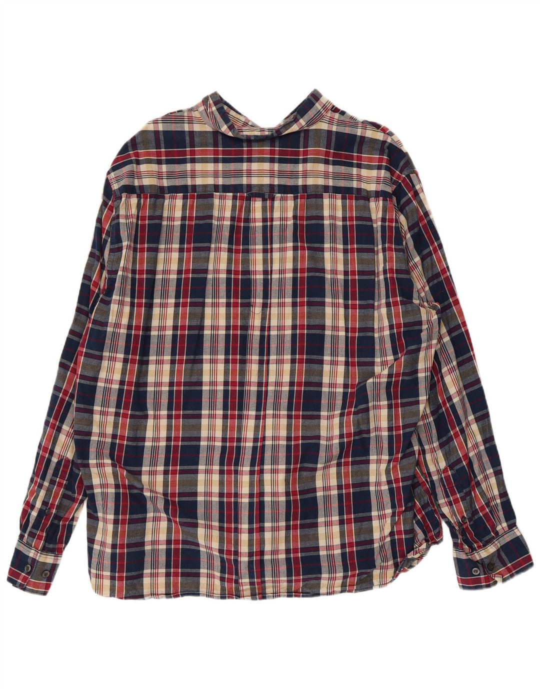 FRENCH CONNECTION Mens Flannel Shirt 2XL Navy Blue Check Cotton