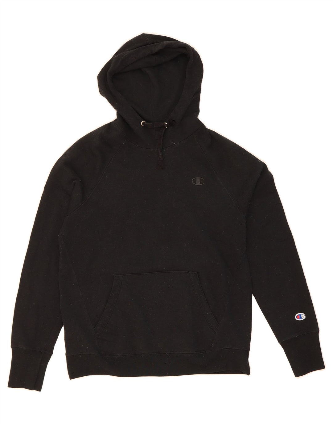 CHAMPION Womens Hoodie Jumper UK 14 Medium Black Polyester Vintage Champion and Second-Hand Champion from Messina Hembry 