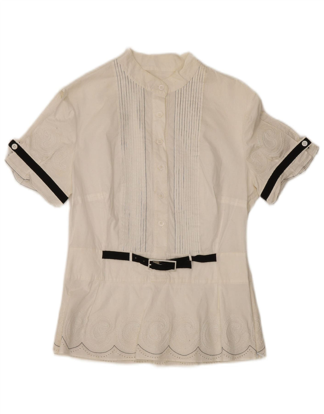 Bluză Karen Millen Femei Top UK 12 Medium White Paisley Bumbac