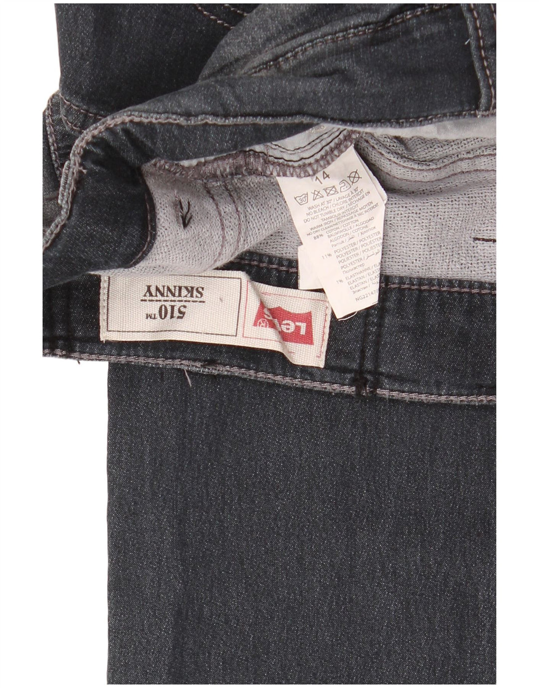 Jeans skinny pentru fete LEVI'S 510 13-14 ani W30 L30 bumbac negru