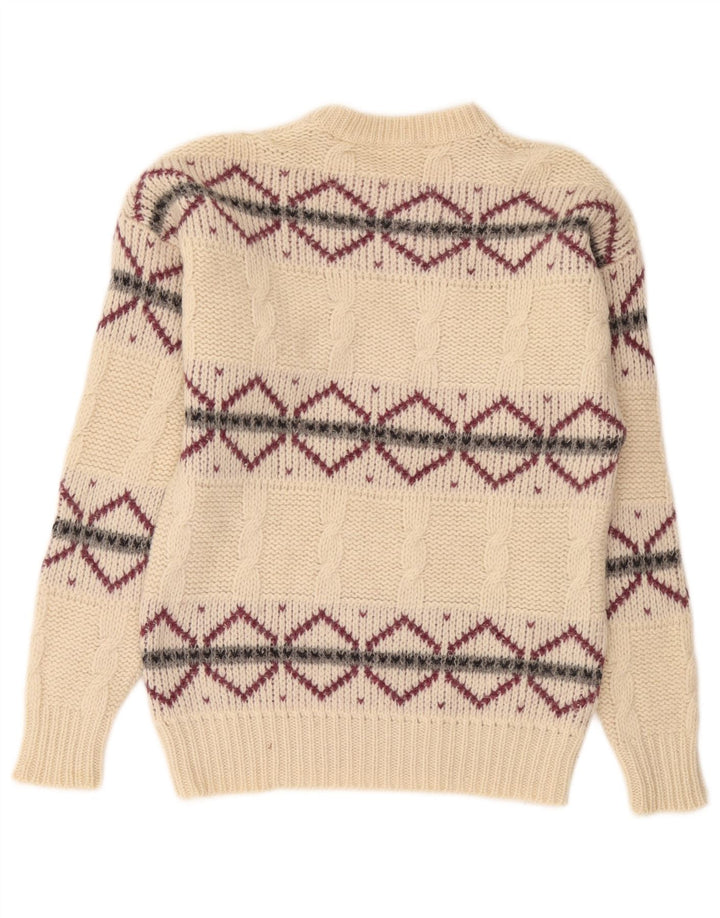 Pulover pentru bărbați Carrera cu decolteu rotund, mic, alb deschis, Argyle/Diamond