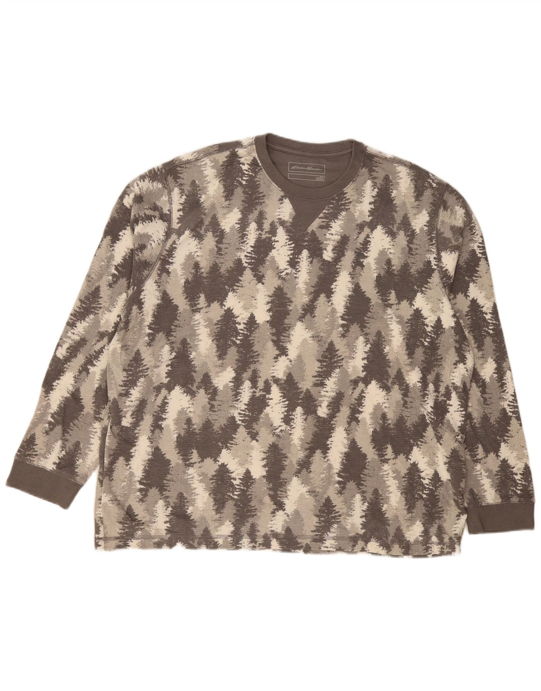 EDDIE BAUER Top cu mânecă lungă pentru bărbați cu model abstract, bumbac gri 2XL