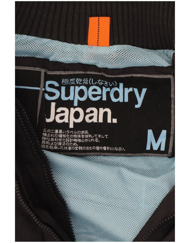 Jachetă de ploaie grafică Superdry pentru femei UK 14 Medium Black Nylon