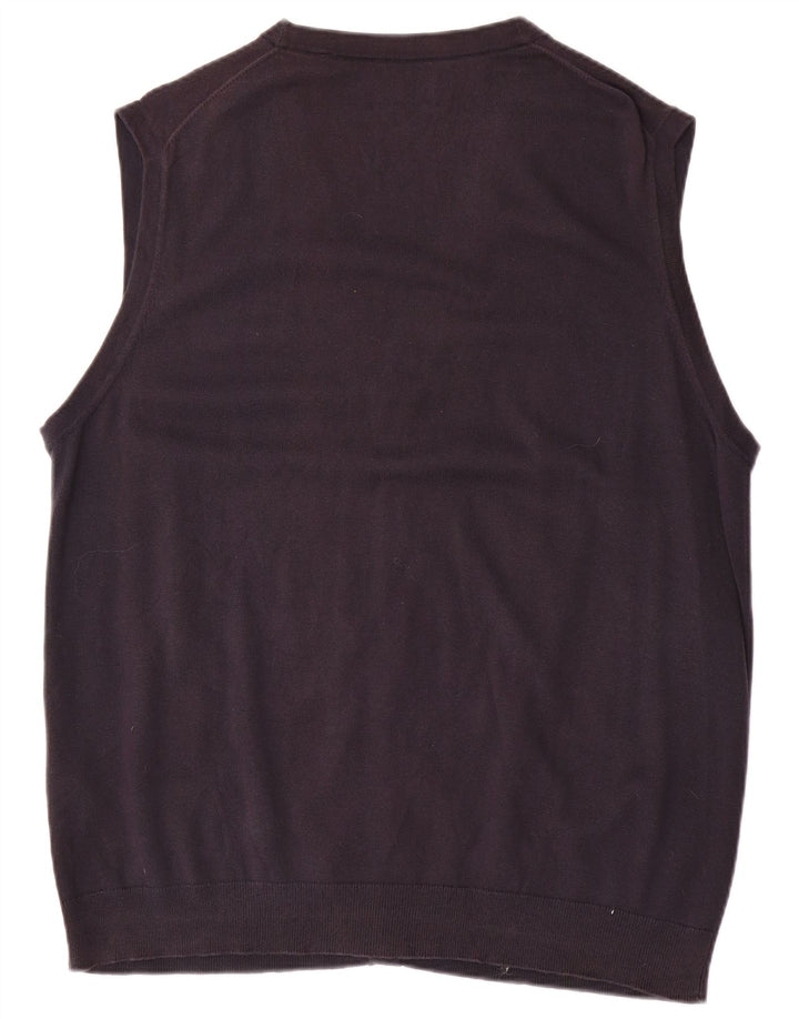 Pulover cardigan fără mâneci pentru bărbați Gant 2XL bumbac bleumarin