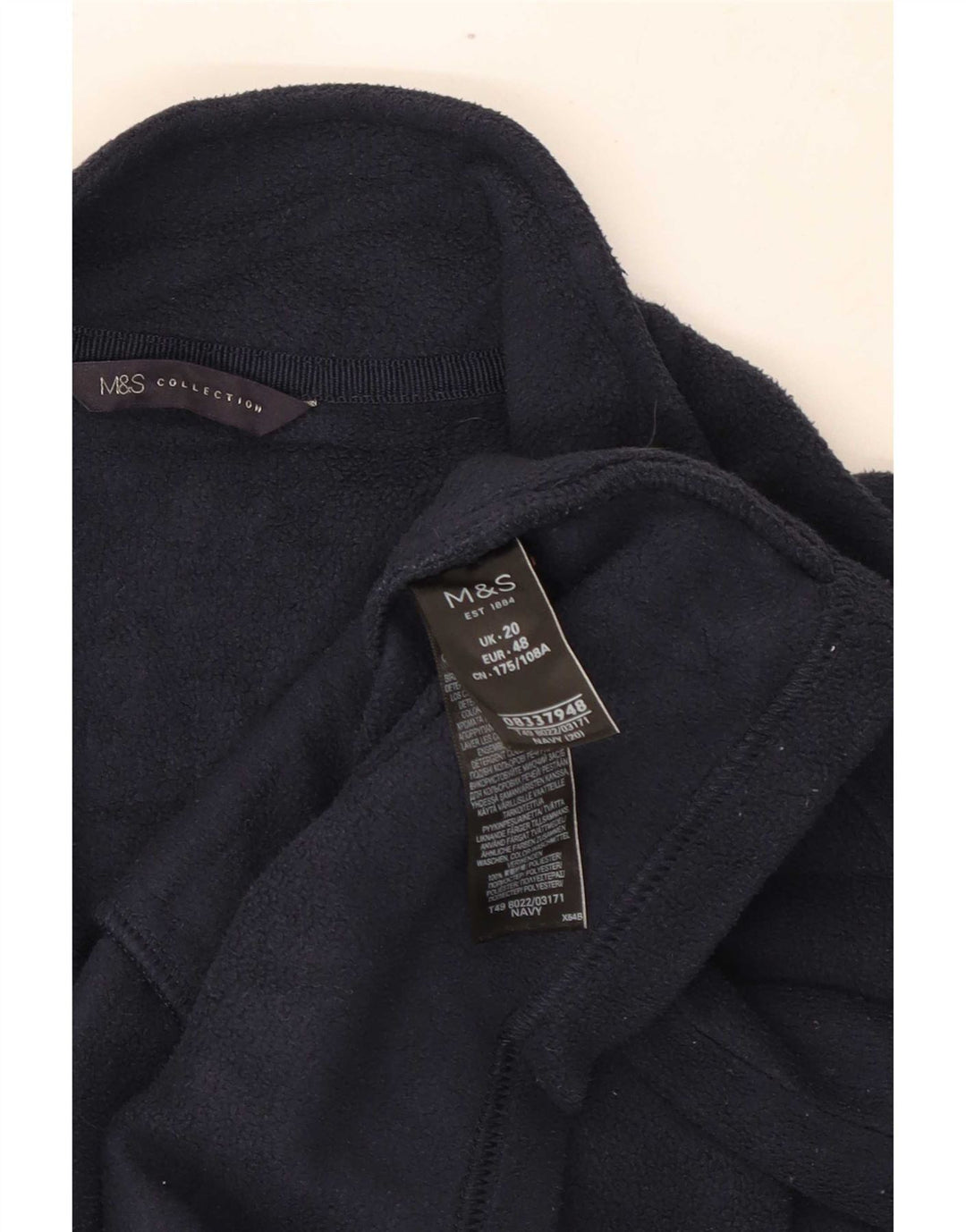 Jachetă fleece pentru femei Marks & Spencer UK 20 2XL bleumarin poliester