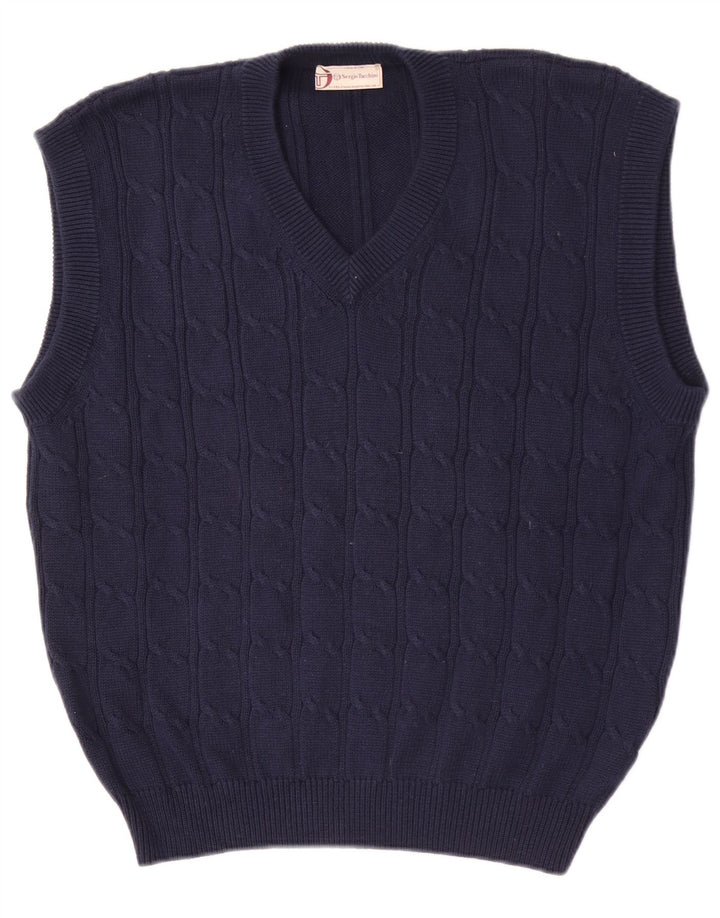 Sergio Tacchini Bărbați Vestă Tank Top Mare Bumbac Bleumarin