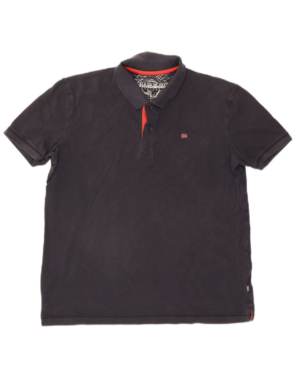 Tricou polo Napapijri Geographic pentru bărbați XL bleumarin