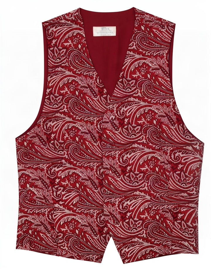 Vestă pentru bărbați vintage, mătase mică, roșie, cachetă