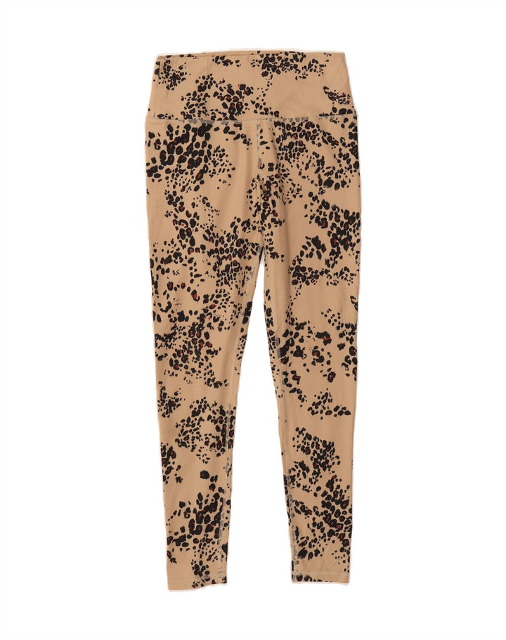 CHAMPION Womens Leggings UK 12 Medium Beige Animal Print Vintage Champion and Second-Hand Champion from Messina Hembry 