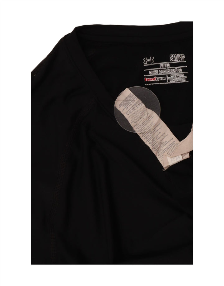 Under Armour pentru bărbați Heat Gear Top cu mânecă lungă, poliester negru mic