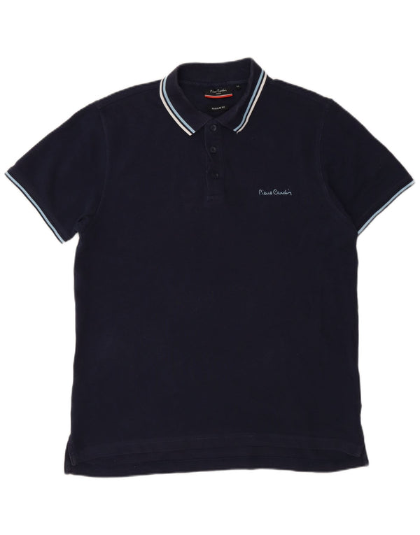 Pierre Cardin Mens Regular Fit Polo Shirt Medium Navy Blue Cotton