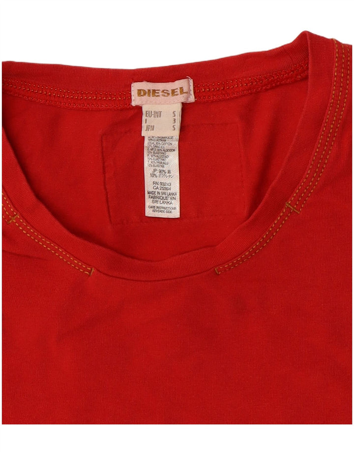 DIESEL Tricou pentru femei Top UK 10 Small Red Bumbac
