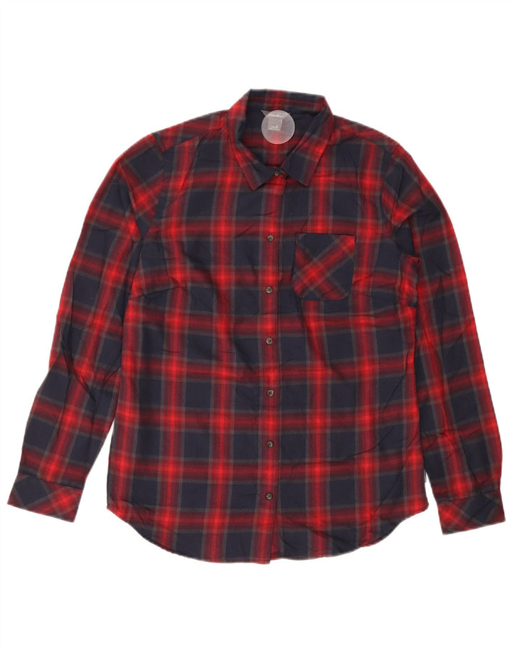 Cămașă de flanel pentru femei EDDIE BAUER UK 10, poliester cu carouri bleumarin mic