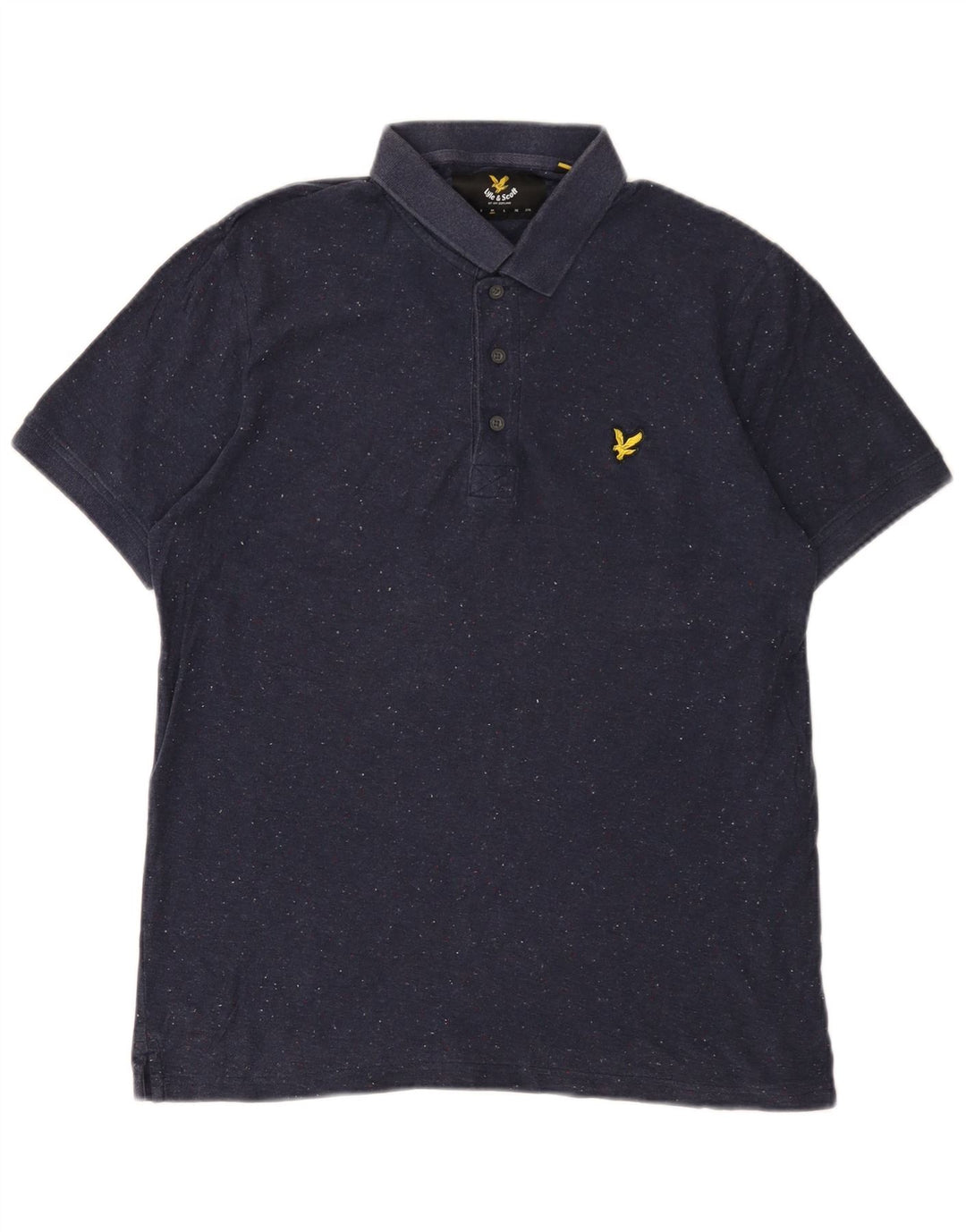 LYLE & SCOTT Tricou polo pentru bărbați, bumbac cu pete albastru bleumarin mediu