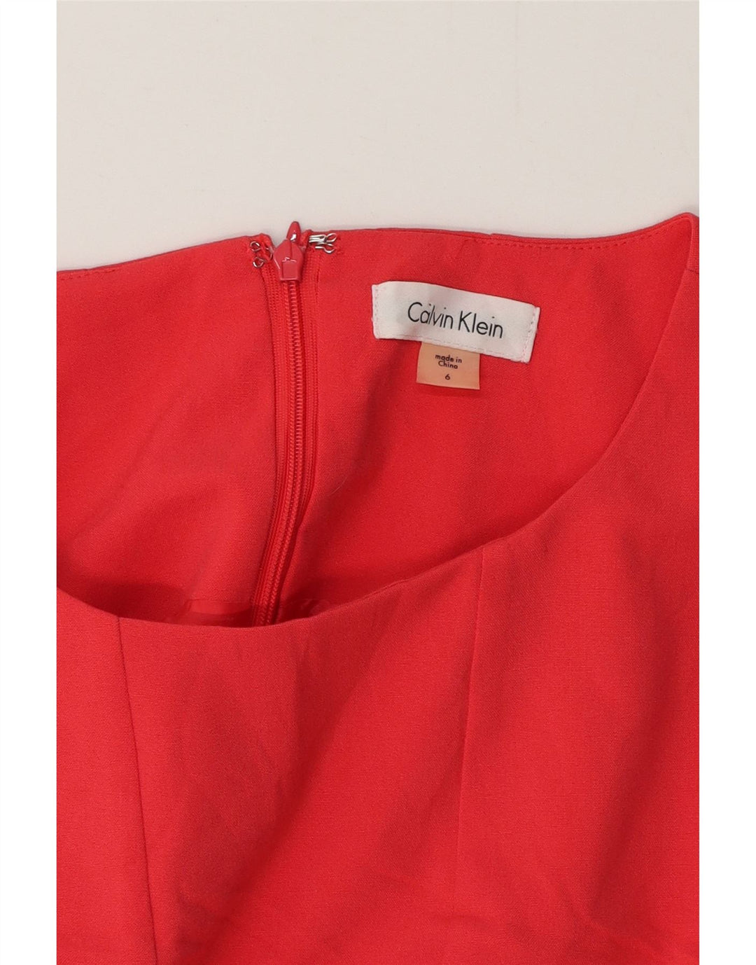 Rochie A-Line fără mâneci Calvin Klein pentru femei US 6 Medium Red Colorblock