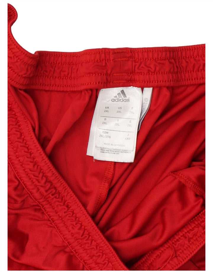 Pantaloni scurți Sport Climalite Adidas pentru bărbați 2XL, poliester color bloc roșu