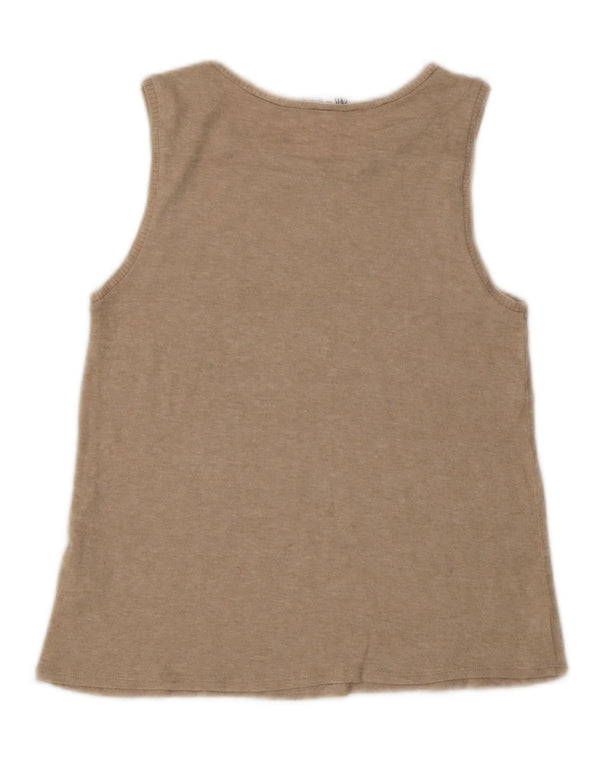 Vest Vest Top Femei Zara UK 12 Medium Bej Viscoză cu pături