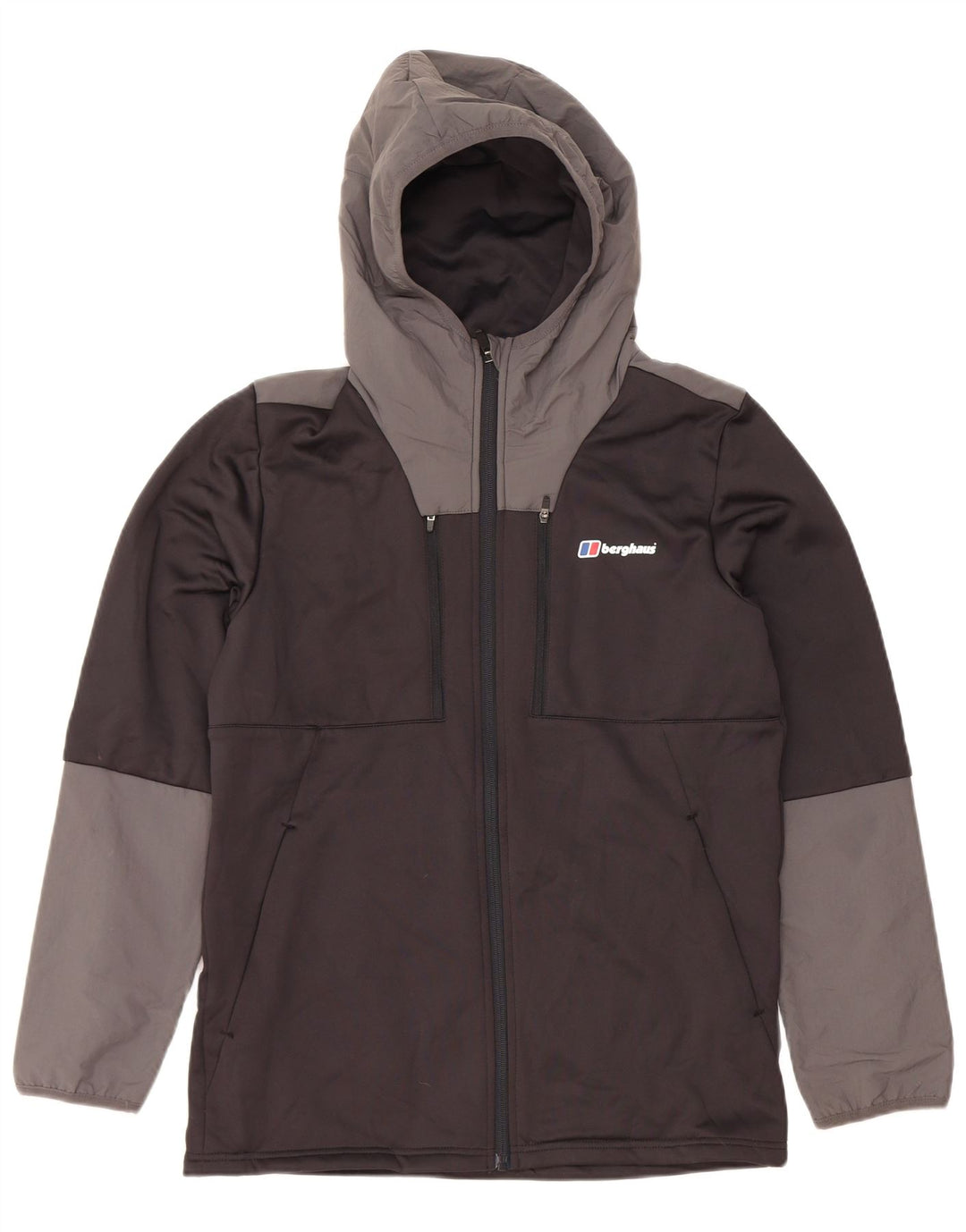BERGHAUS Pulover cu capota cu fermoar pentru baieti 12-13 ani poliester negru