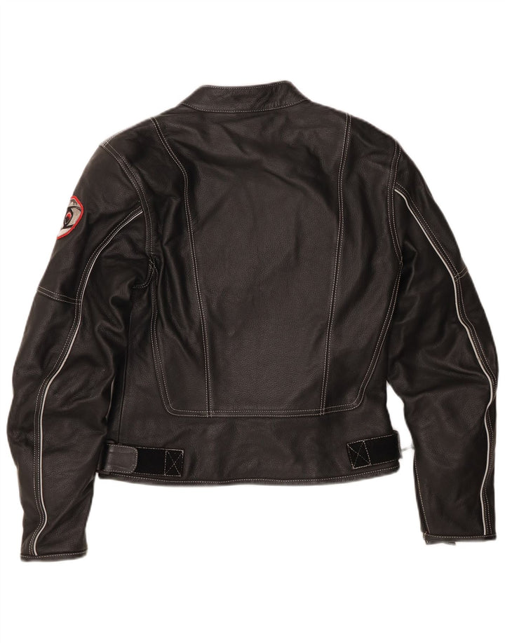 Jachetă de piele Suomy Moto Racer pentru femei UK 12, piele medie neagră