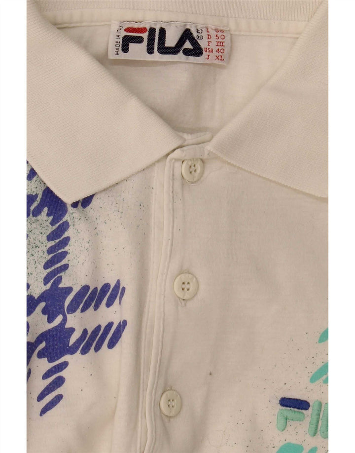 Tricou polo Fila Bărbați IT 50 Medium White Geometric