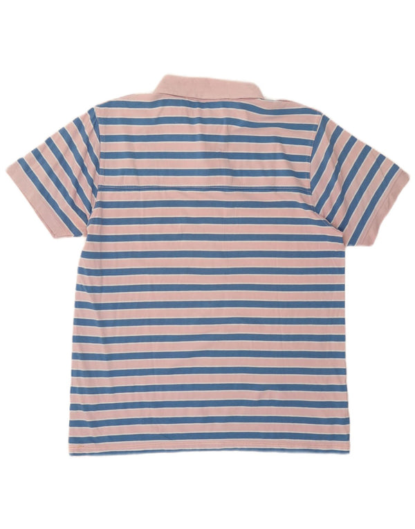 Tricou polo FILA pentru bărbați, bumbac cu dungi roz mediu