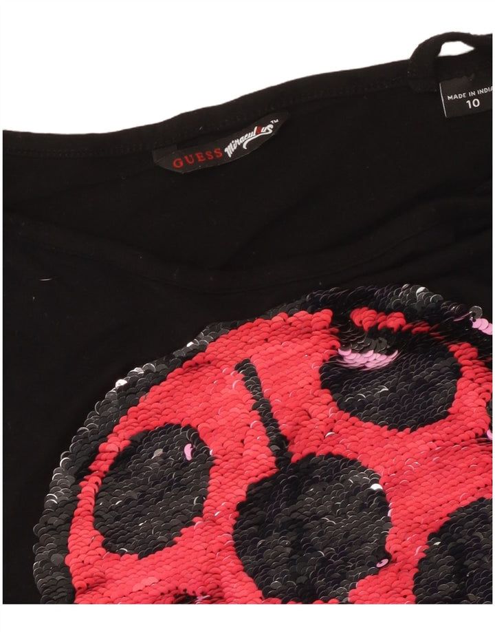 Top cu un umăr pentru fete Guess 9-10 ani, negru