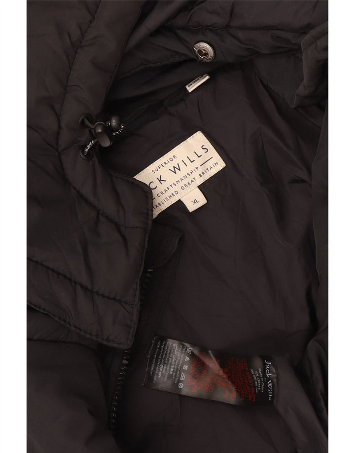 Jack Wills Jachetă căptușită cu glugă pentru bărbați UK 42 XL Poliester negru