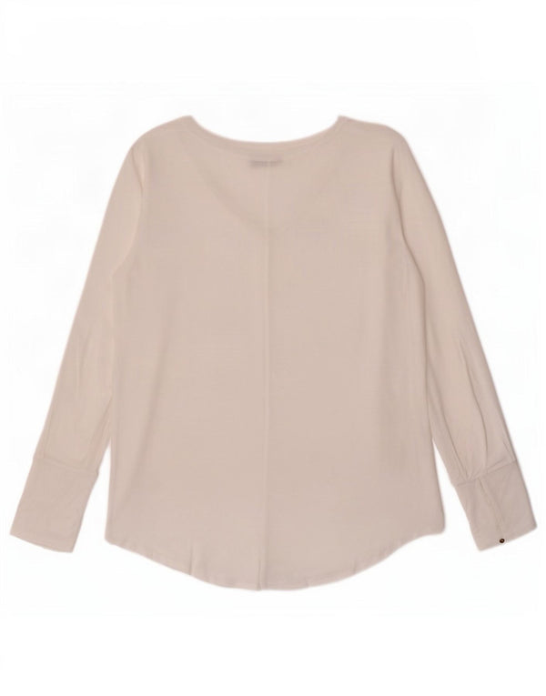Massimo Dutti Top transparent cu mânecă lungă pentru femei UK 12 Medium White Lyocell