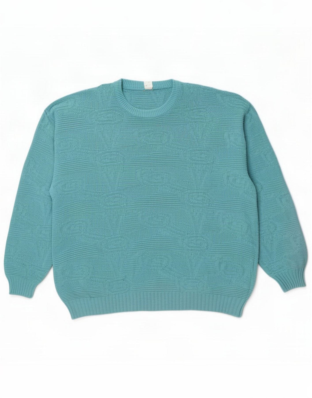 Vintage Pulover cu gât roșu pentru bărbați IT 50 Medium Blue