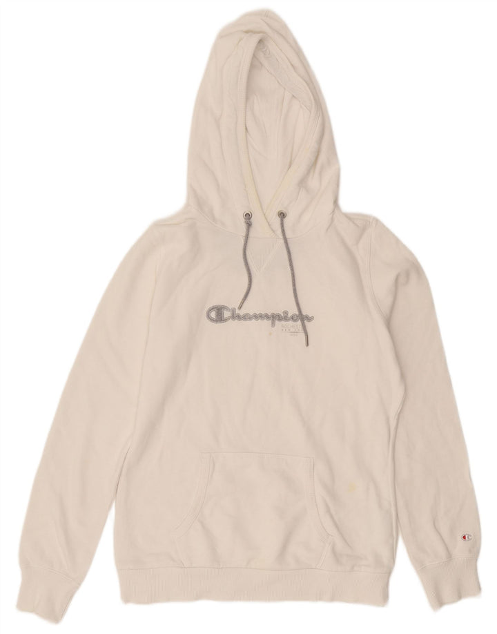 Pulover pentru damă CHAMPION Heritage Classics Graphic Hoodie UK 14 Medium White