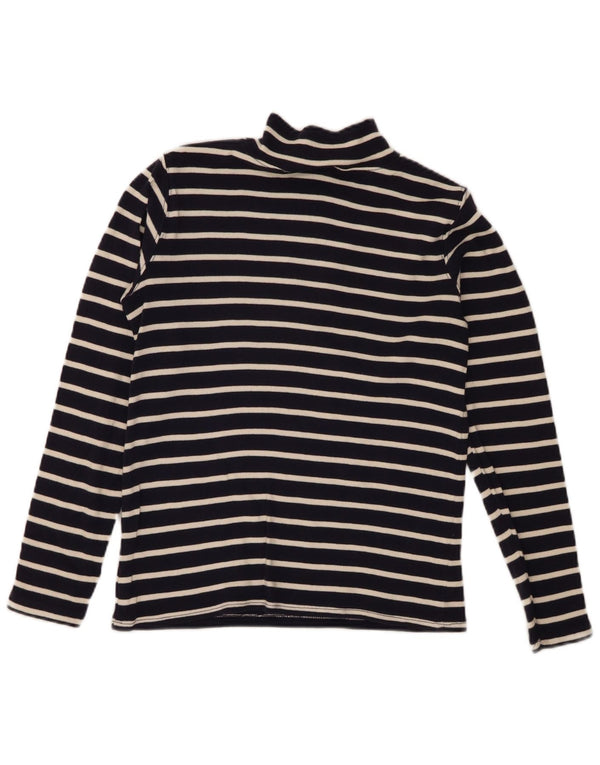 Top pentru femei L.L.Bean, cu fermoar, cu mânecă lungă, UK 10, cu dungi mici, bleumarin