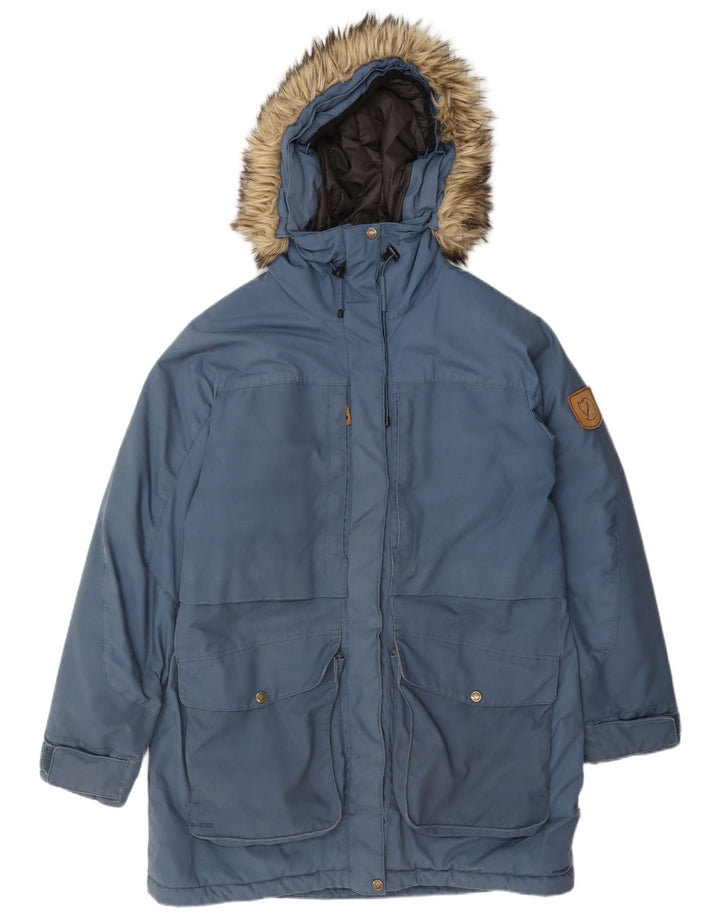 Jachetă parka cu glugă pentru femei Fjall Raven UK 16, mare, albastră, poliamidă