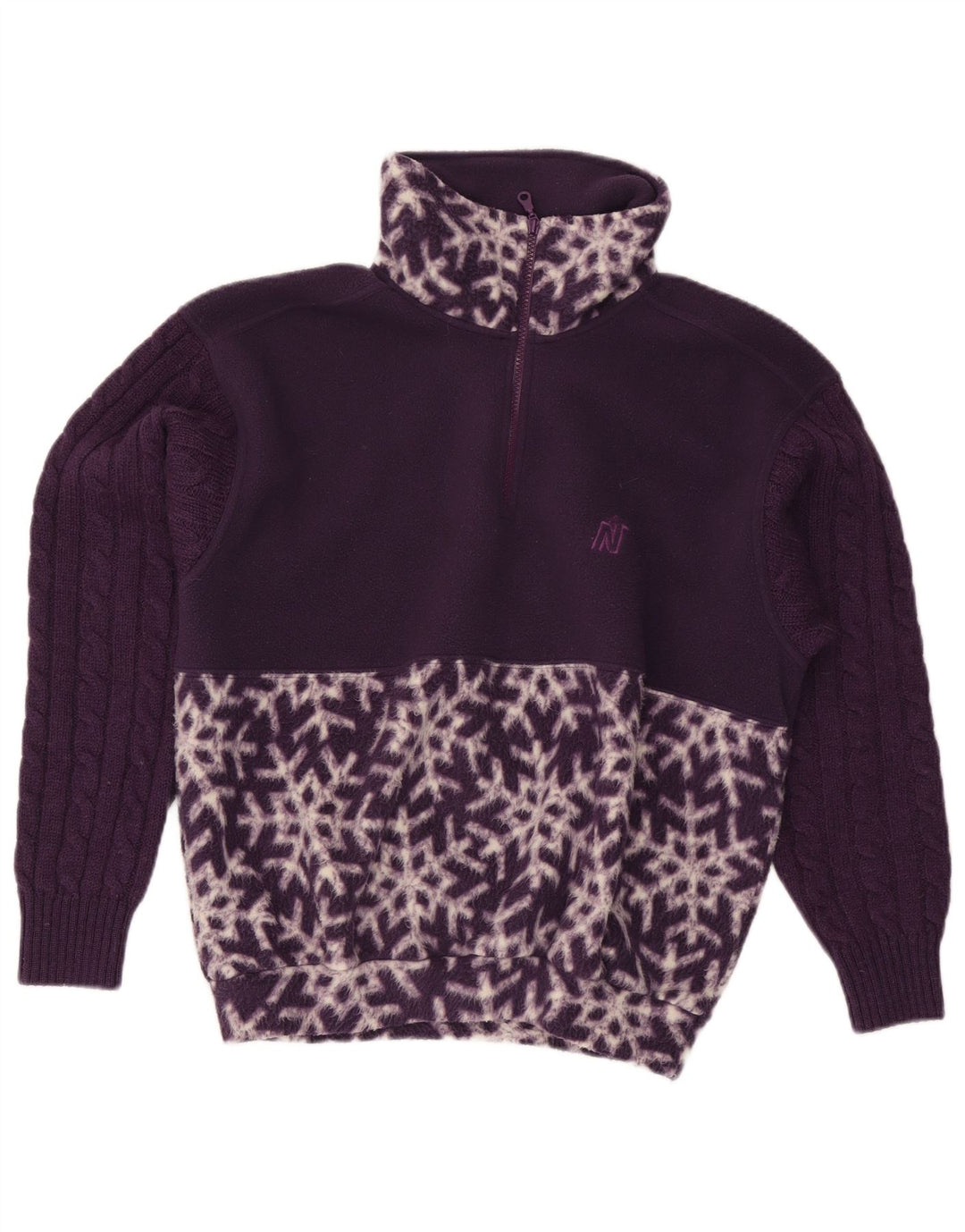 Jumper pentru femei Nordica, supradimensionat, din lână, cu model abstract, UK 10 Mic Violet