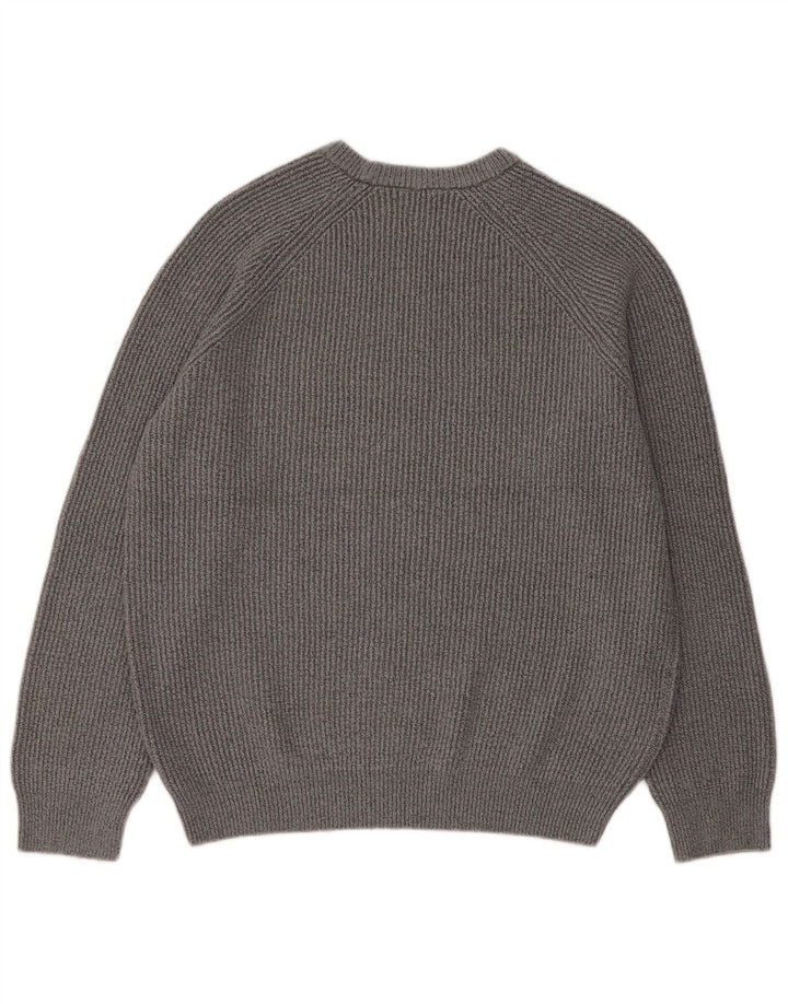 Pulover pentru bărbați Marks & Spencer cu gât roșu XL poliamidă gri