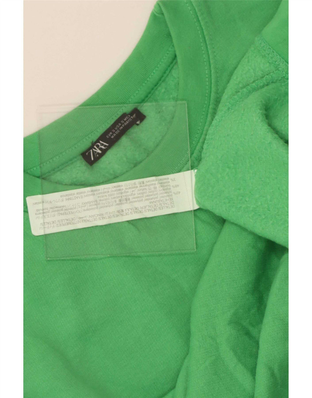 Pulover de hanorac oversize pentru femei Zara UK 10 Poliester verde mic