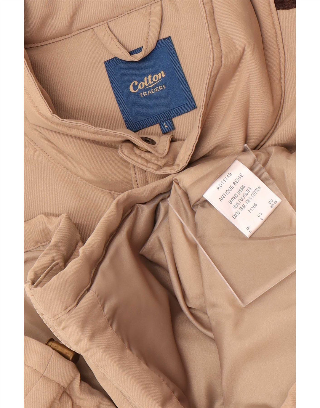 Cotton Traders Gilet utilitar pentru bărbați UK 40 Large Beige Colorblock Poliester